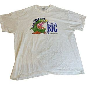 Monster Dot Com Vintage Logo Mascot Motivational White T Shirt Mens Size XL